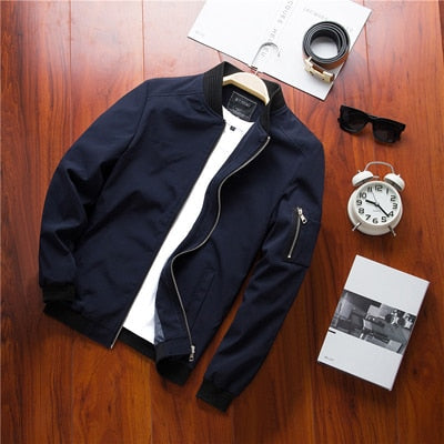 Men’s Classic Baseball Collar Bomber Jacket