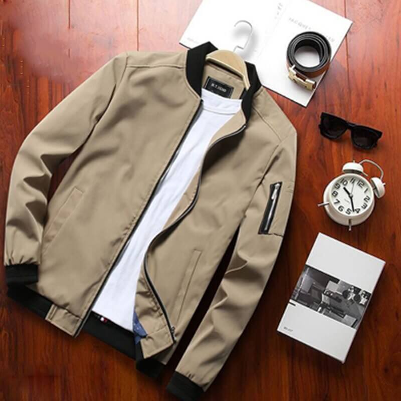 Men’s Classic Baseball Collar Bomber Jacket