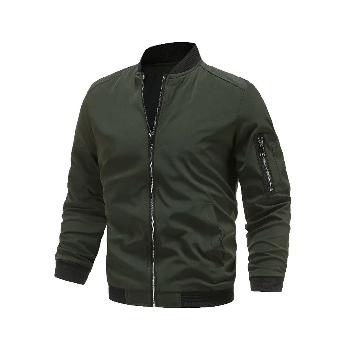 Men’s Classic Baseball Collar Bomber Jacket