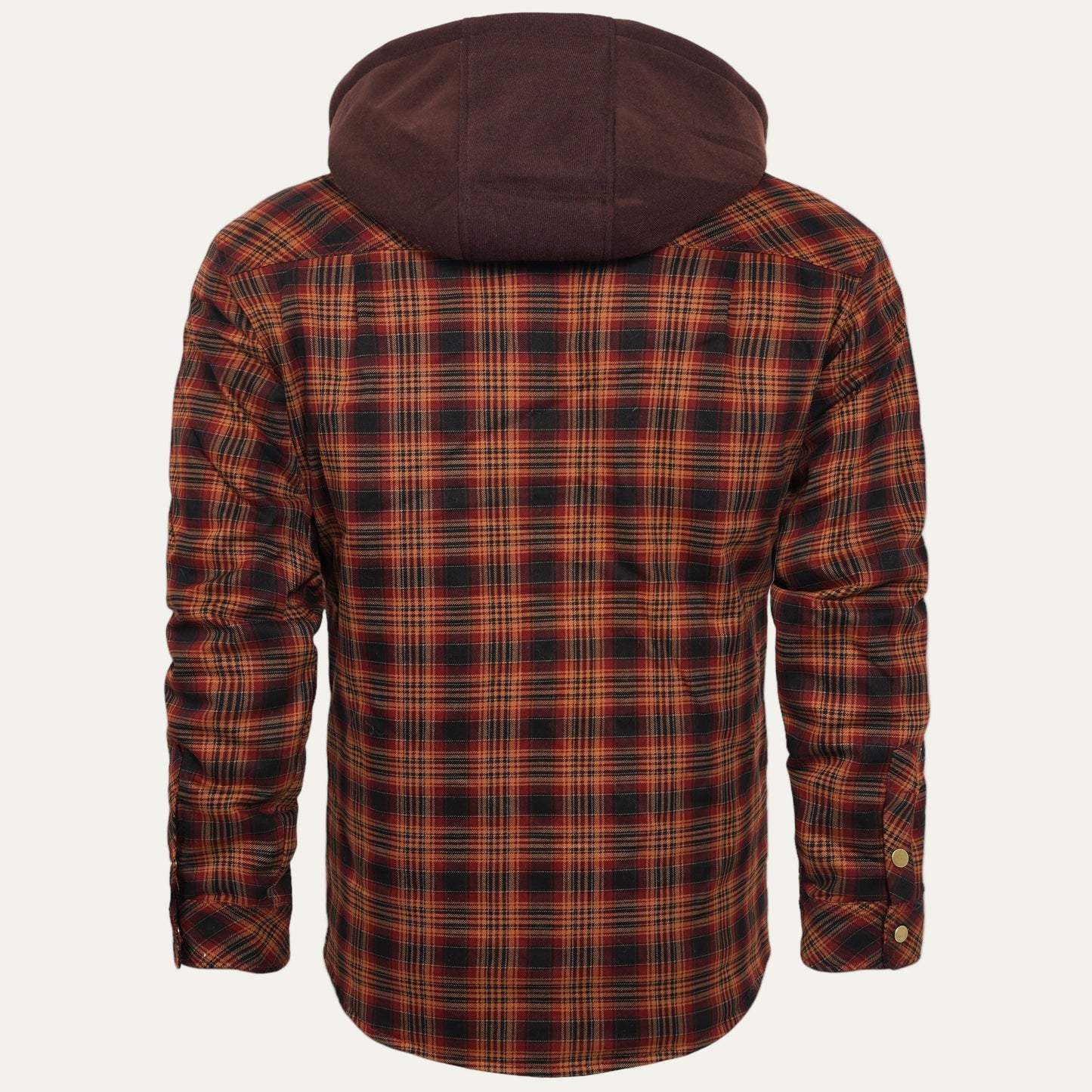 Men’s Hooded Quilted Lined Plaid Shirt Jacket