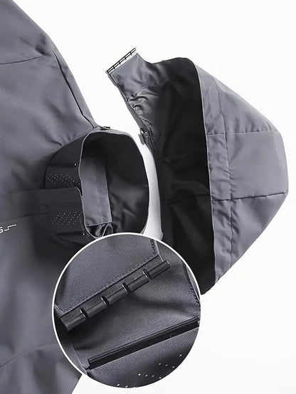 Men’s Waterproof Windproof High Neck Outdoor Shell Jacket