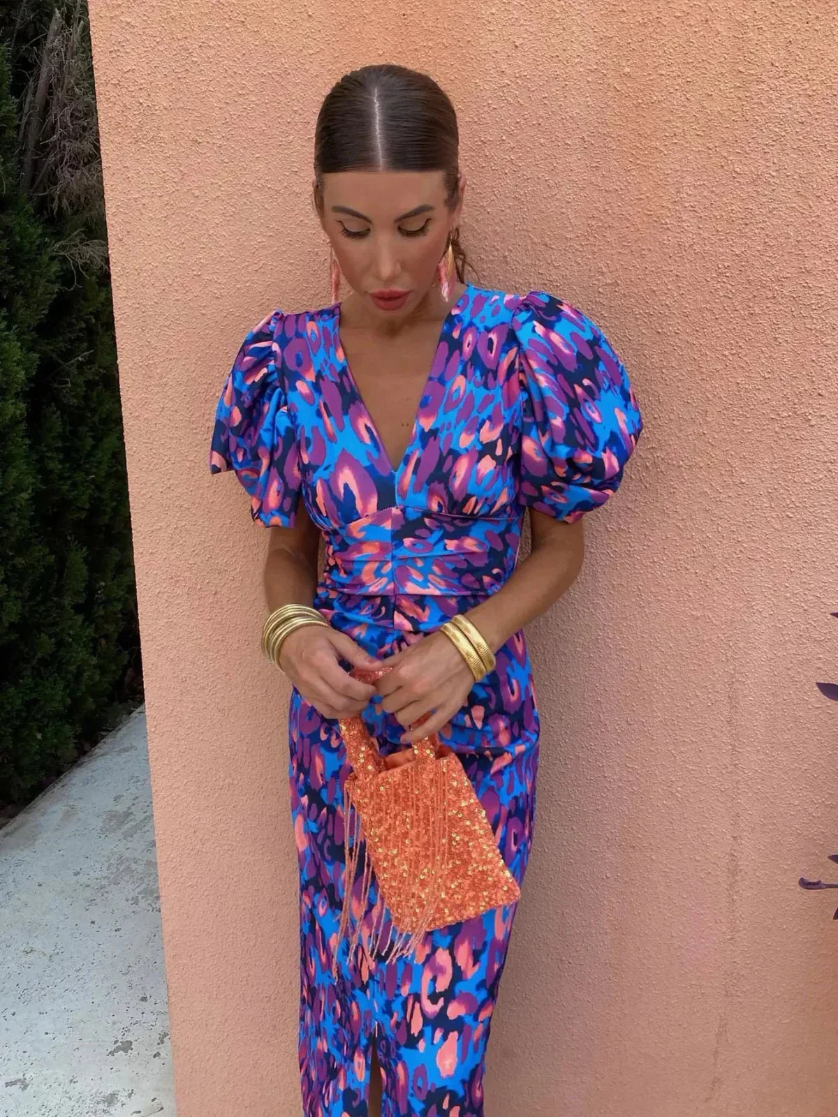 Dianna | Ladies Floral Ruffle Sleeve Dress