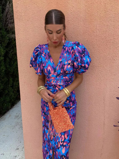 Dianna | Ladies Floral Ruffle Sleeve Dress