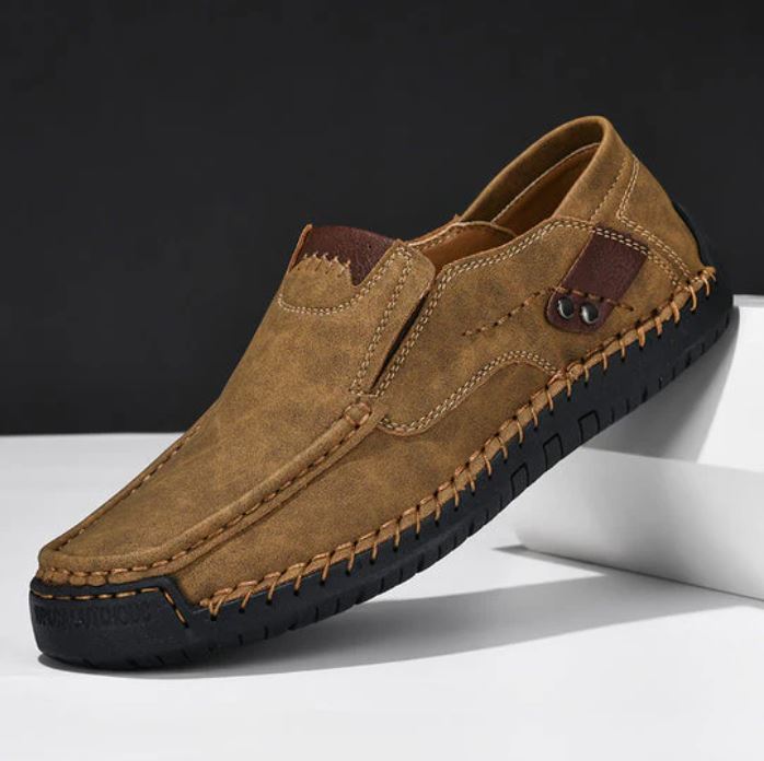 Comfortable Men's Leather Slip On Shoes - BritishElegance