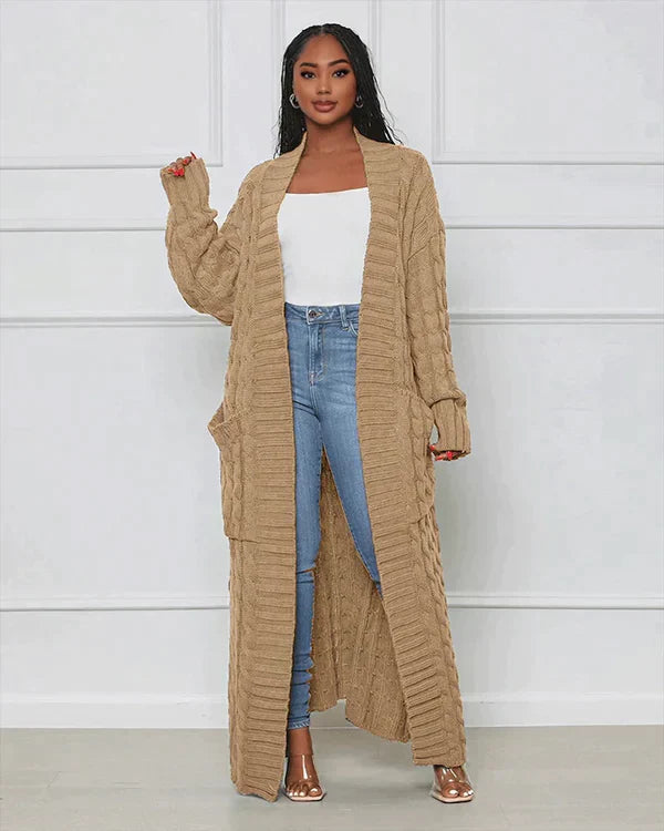 Cozy Women's Knit Long Cardigan Sweater