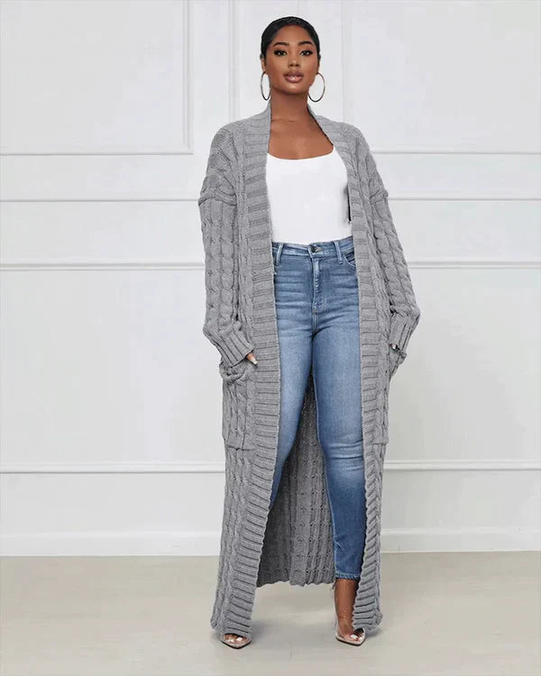 Cozy Women's Knit Long Cardigan Sweater