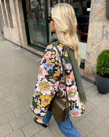 Nia - Quilted Jacket with Floral Print