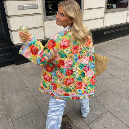 Nia - Quilted Jacket with Floral Print