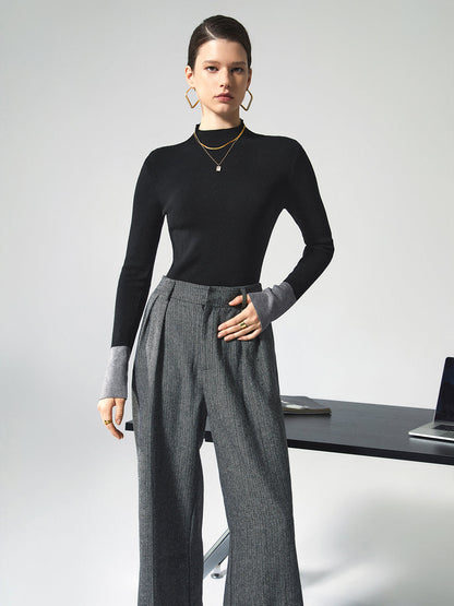 Long Sleeve Contrast Top for Women - Lana