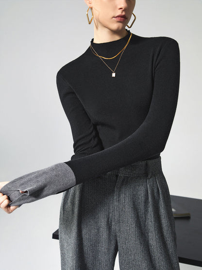 Long Sleeve Contrast Top for Women - Lana
