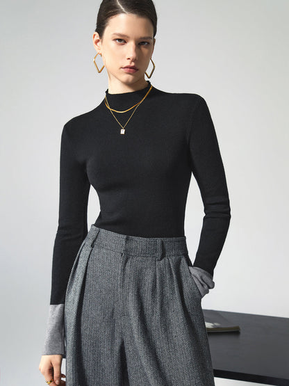 Long Sleeve Contrast Top for Women - Lana