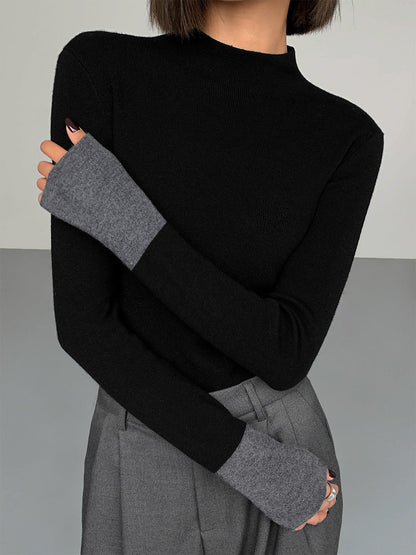 Long Sleeve Contrast Top for Women - Lana