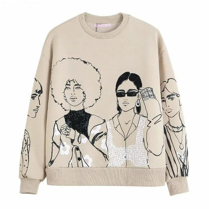 Loose-Fit Wool-Print Sweater - Elise
