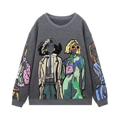 Loose-Fit Wool-Print Sweater - Elise