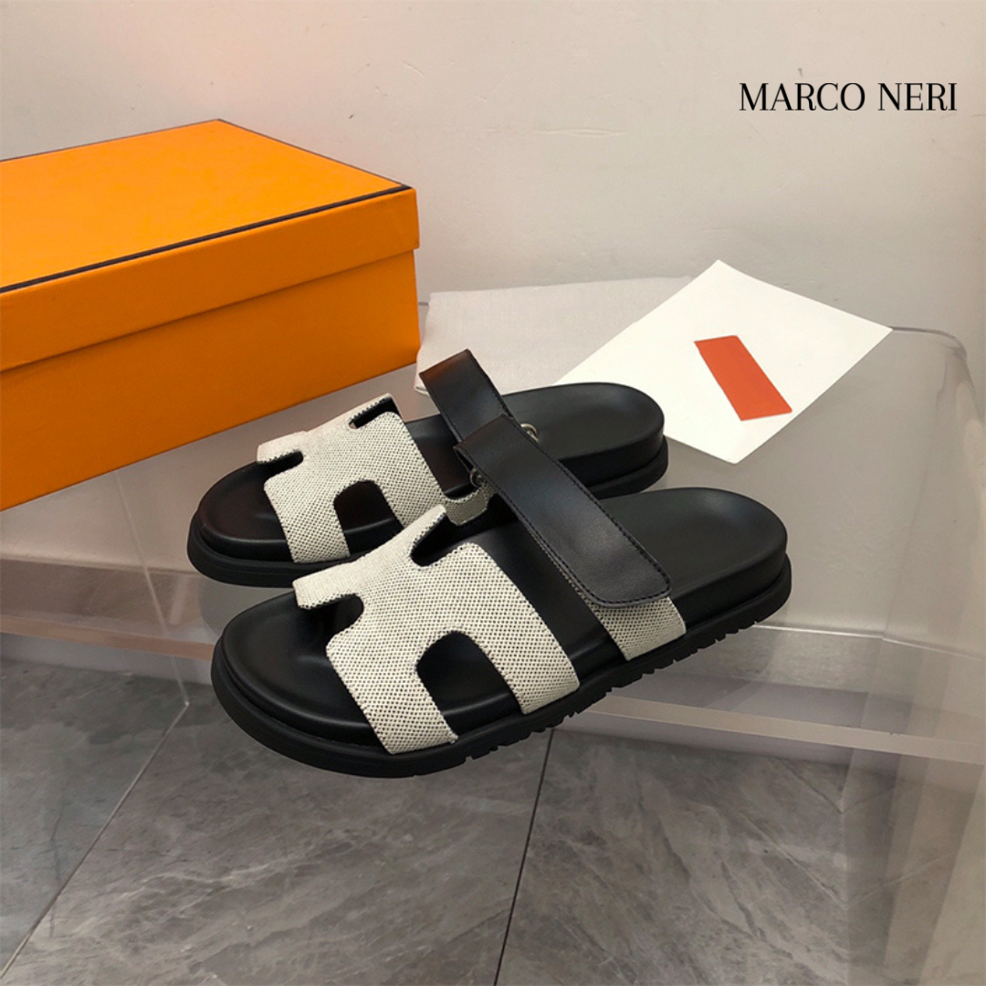 Premium Leather Slide Sandals - Sleek Style & Comfort Fit