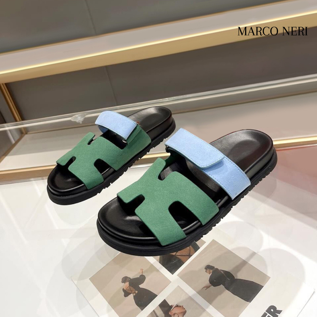 Premium Leather Slide Sandals - Sleek Style & Comfort Fit
