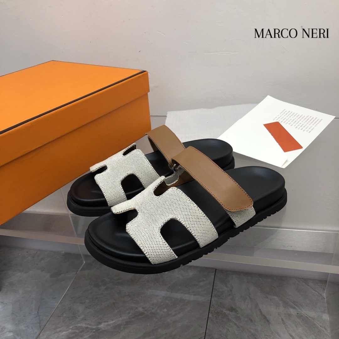 Premium Leather Slide Sandals - Sleek Style & Comfort Fit