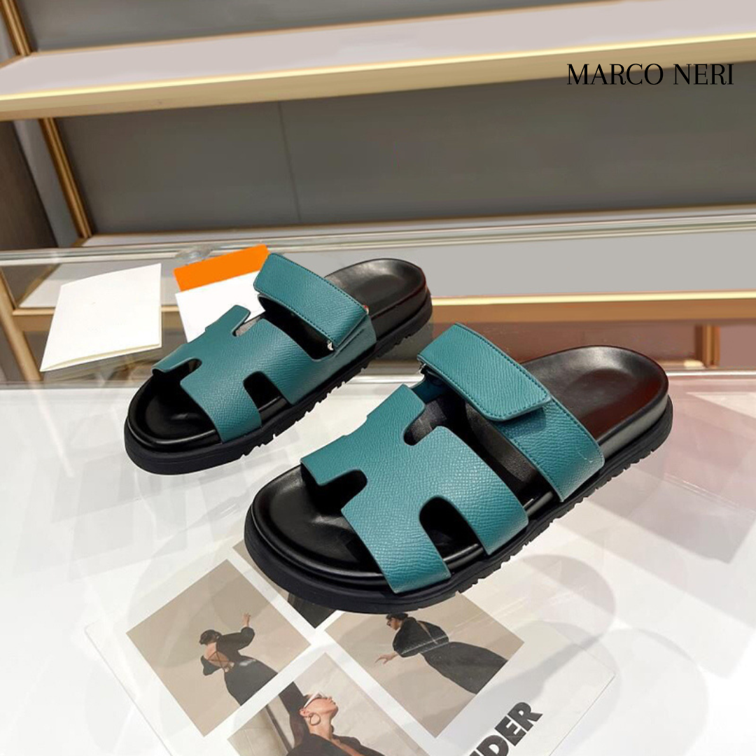 Premium Leather Slide Sandals - Sleek Style & Comfort Fit