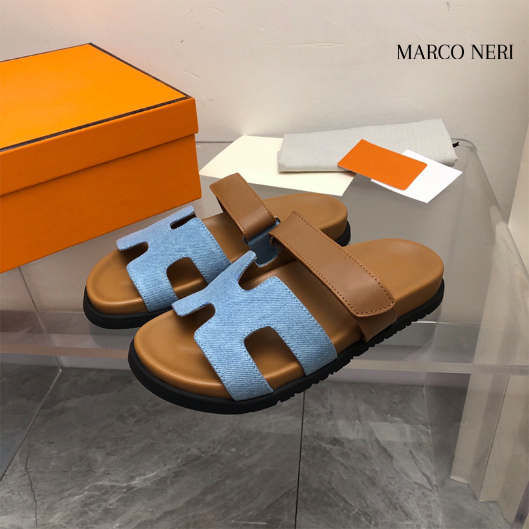 Premium Leather Slide Sandals - Sleek Style & Comfort Fit