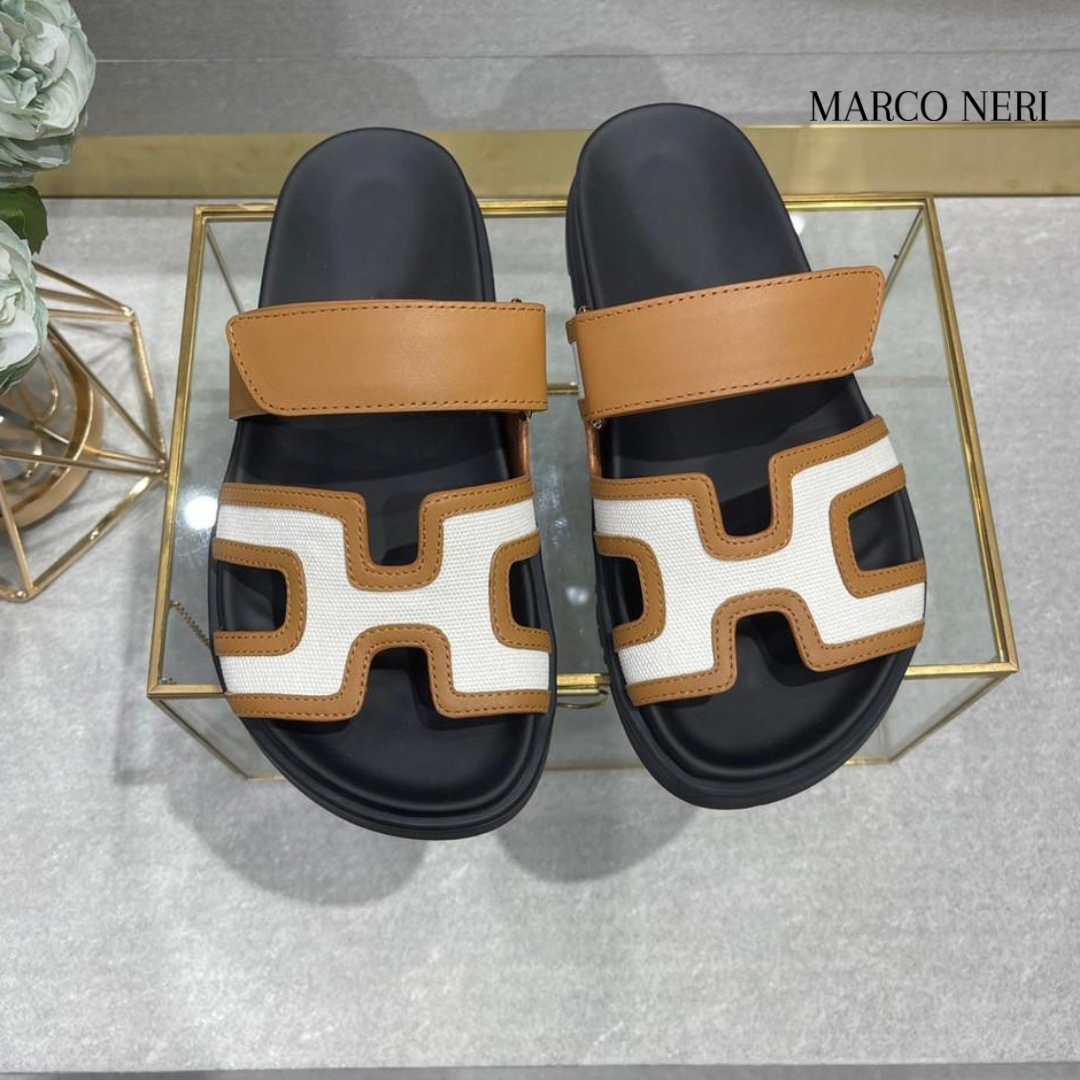 Premium Leather Slide Sandals - Sleek Style & Comfort Fit