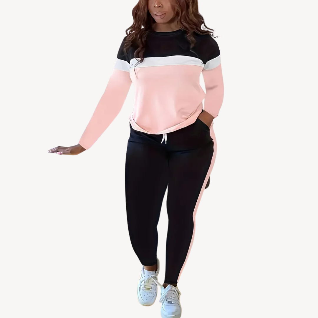 Color-Blocked Sweatsuit Set