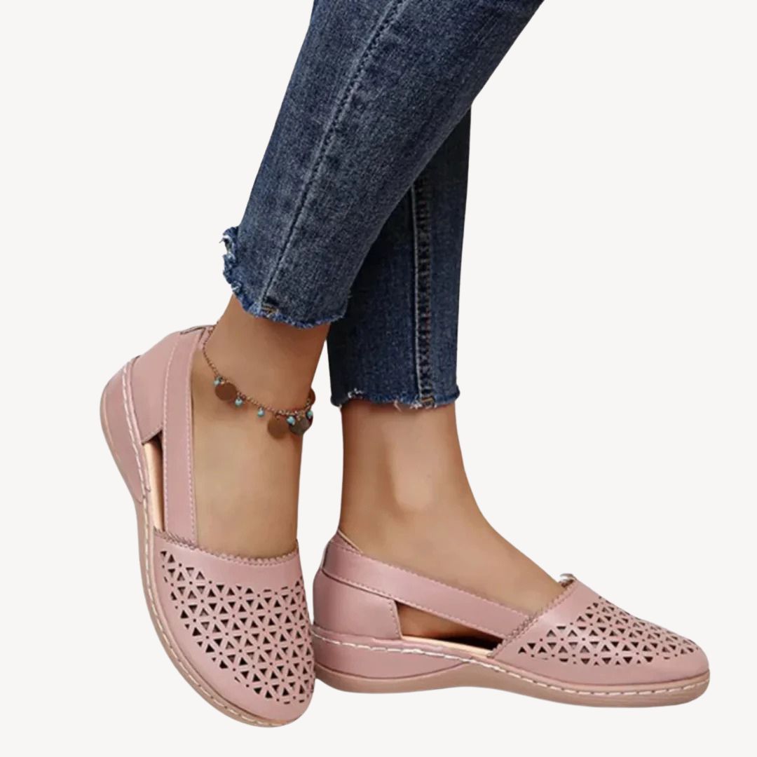 Leather Cutout Orthopedic Sandals Women