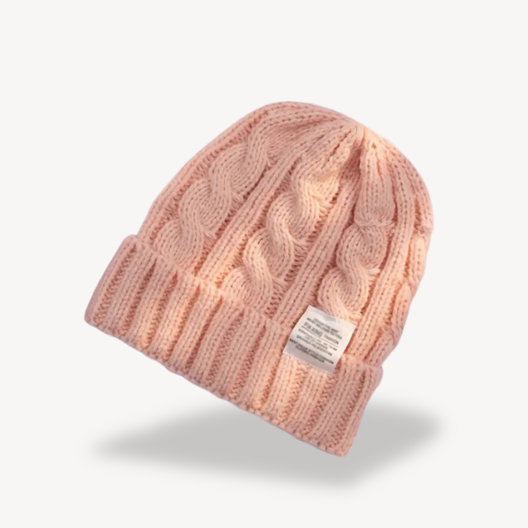 Cable Knit Beanie Hat for Women - Soft Wool Blend