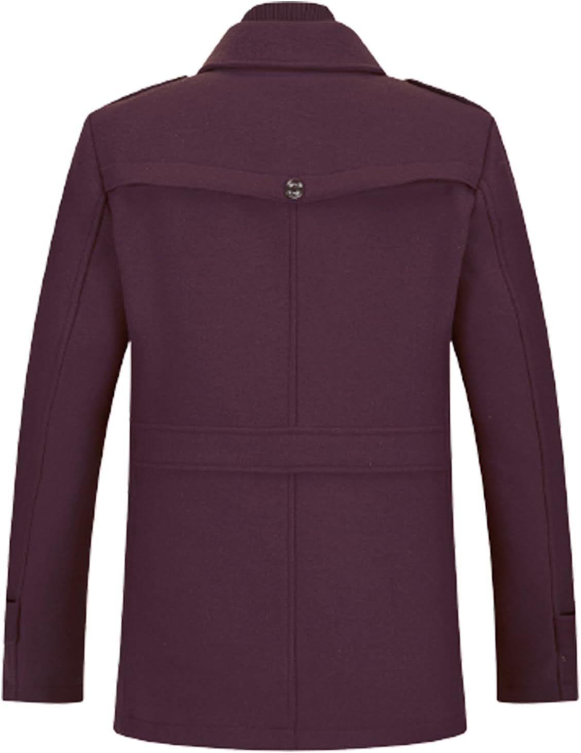 Men’s Wool Blend Peacoat with Hidden Bib and Quilted Lining