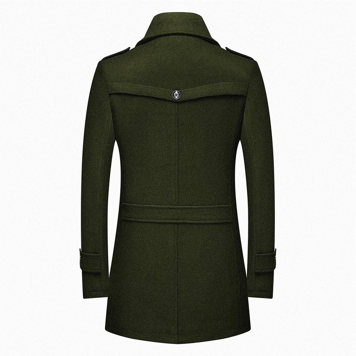 Men’s Wool Blend Peacoat with Hidden Bib and Quilted Lining