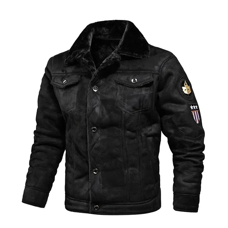 Luxe Oversized Leather Jacket with Velvet Lining - Victor