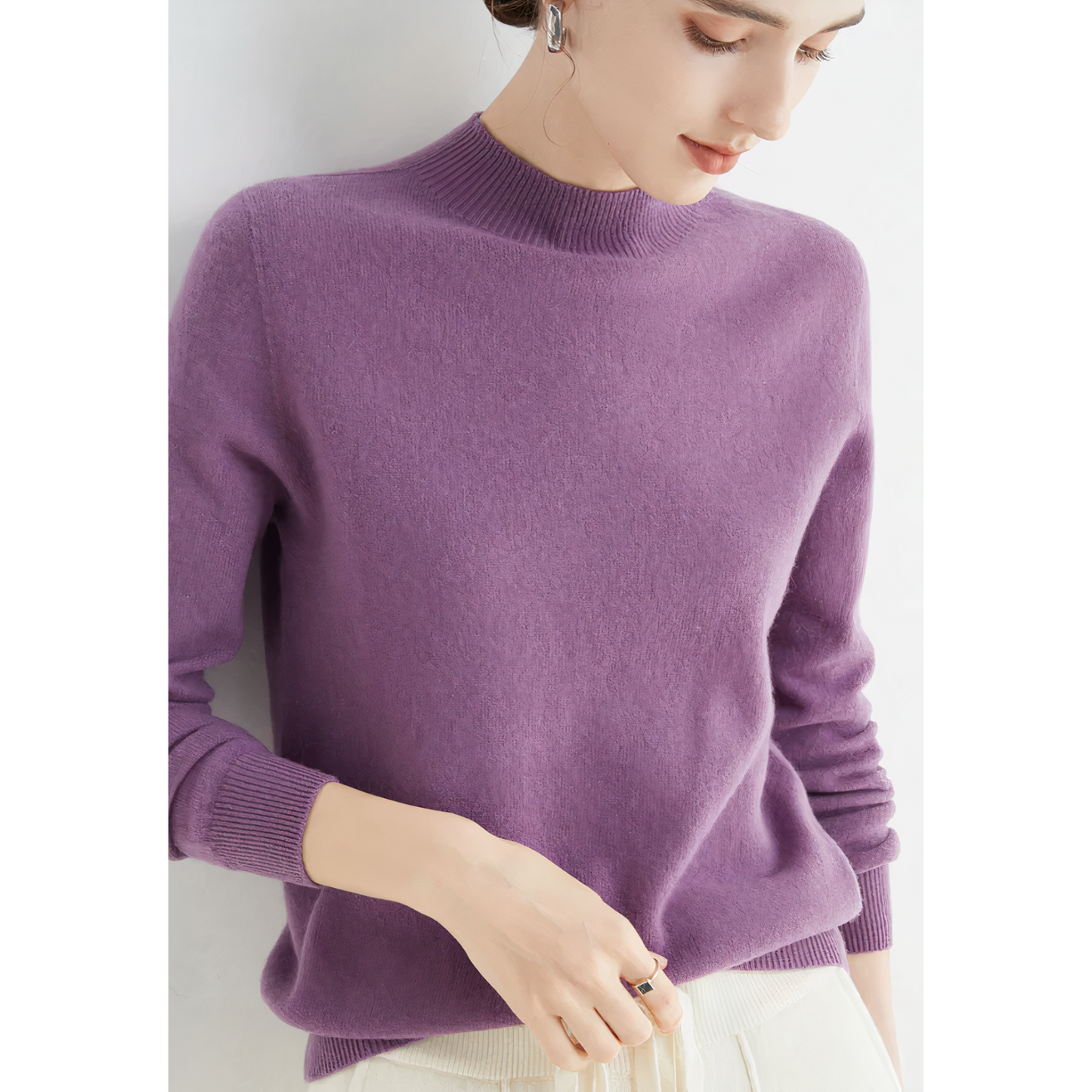 Luxury Knitted Cashmere Jumper for Women - Evelina
