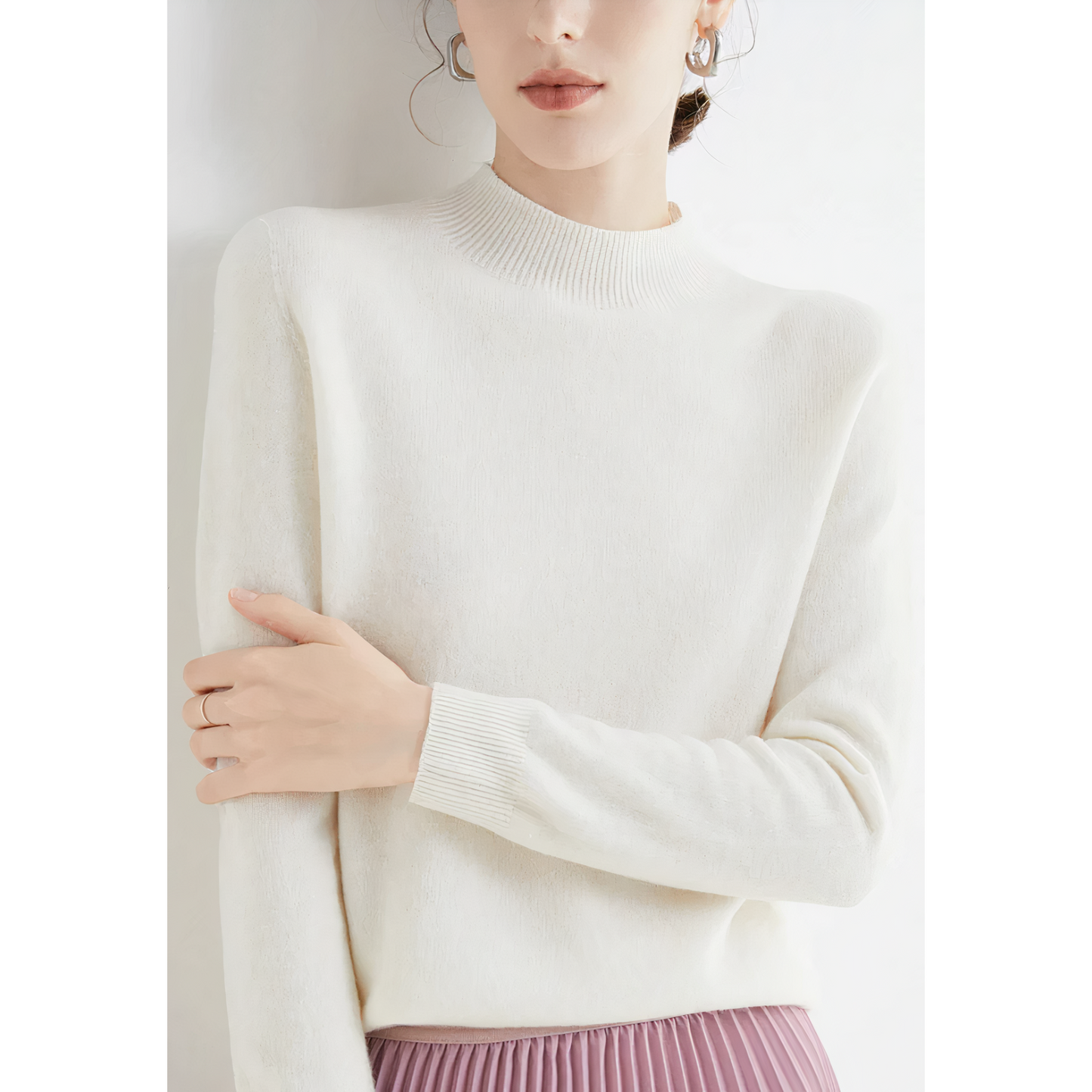 Luxury Knitted Cashmere Jumper for Women - Evelina