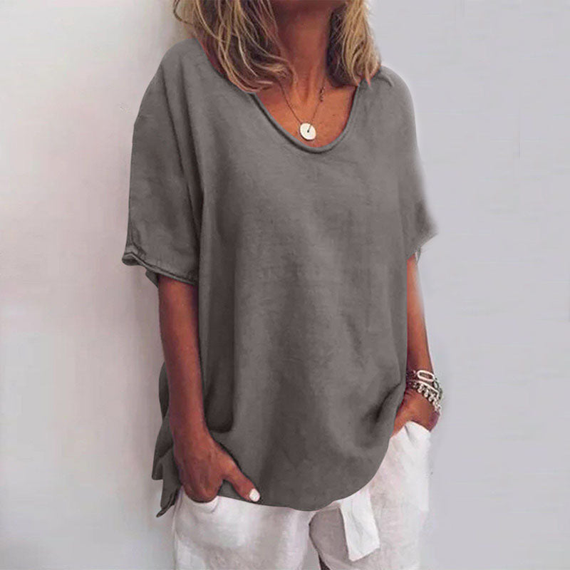 Flattering Relaxed Fit Blouse with Belly Cover - BritishElegance