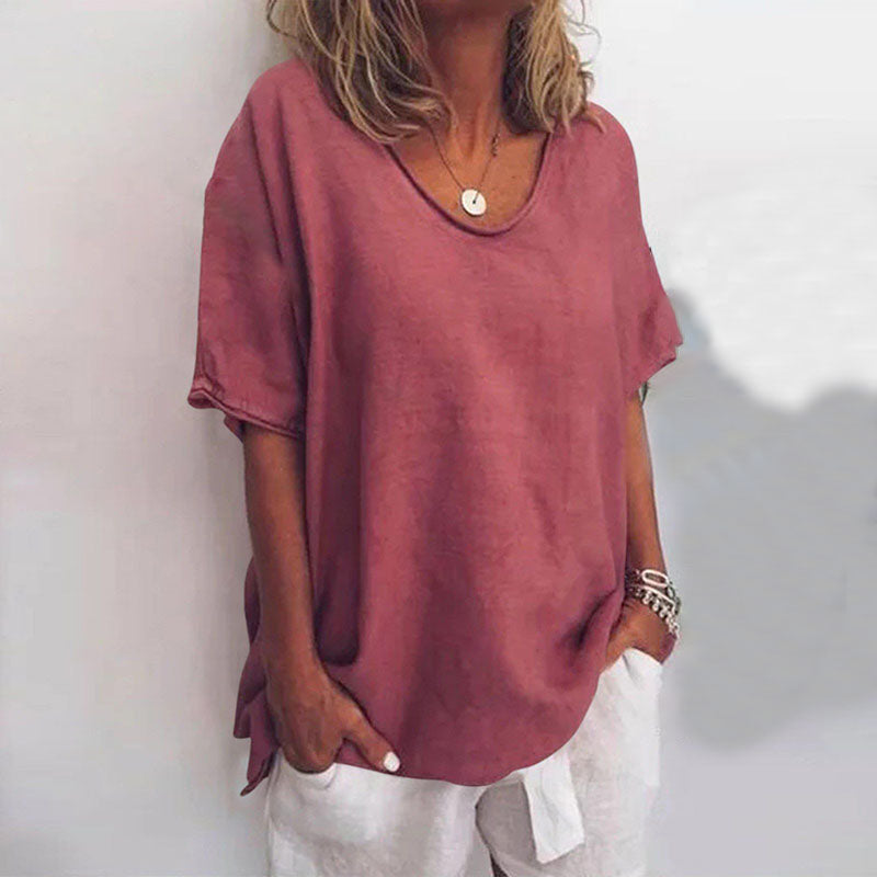 Flattering Relaxed Fit Blouse with Belly Cover