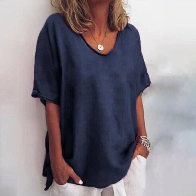 Flattering Relaxed Fit Blouse with Belly Cover