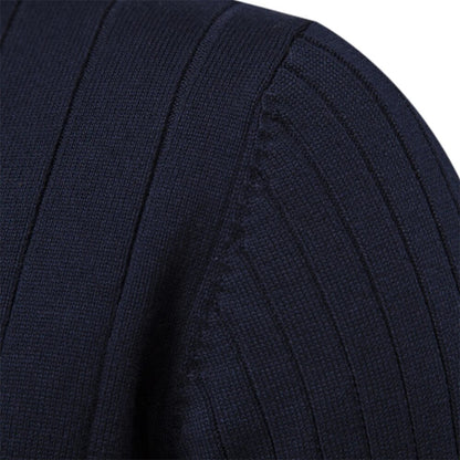 Men’s Ribbed Stand Collar Zip Sweater