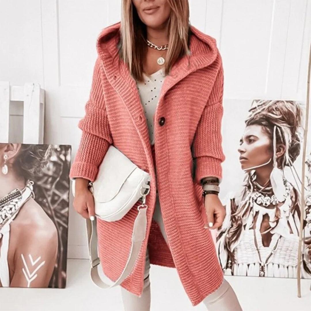 Warm Women's Cable Knit Hooded Cardigan Sweater - BritishElegance