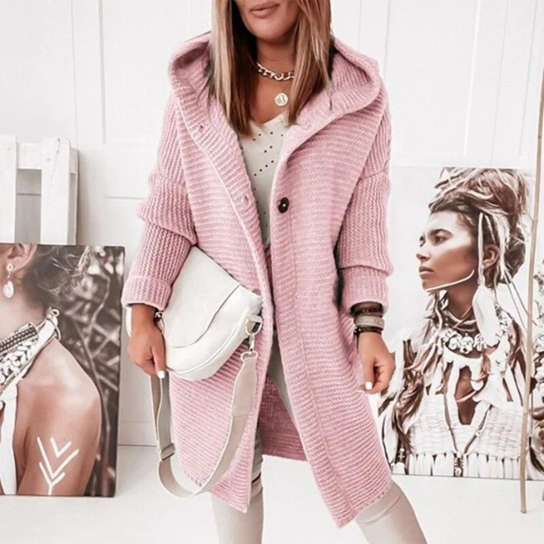 Warm Women's Cable Knit Hooded Cardigan Sweater