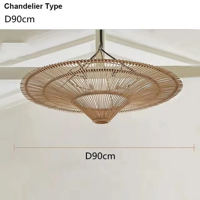 Natural Woven Rattan Ceiling Chandelier