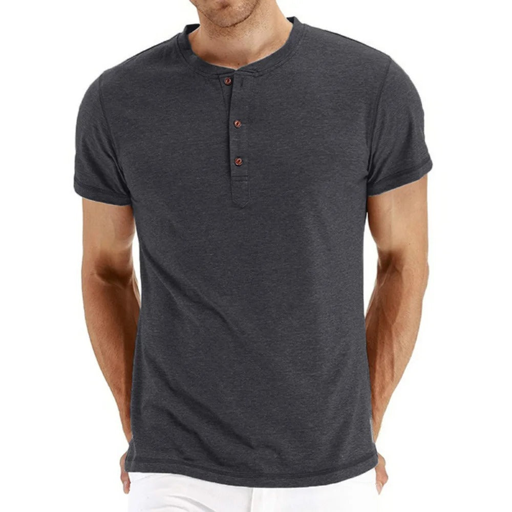 Classic Fit Cotton Henley Tee Shirt