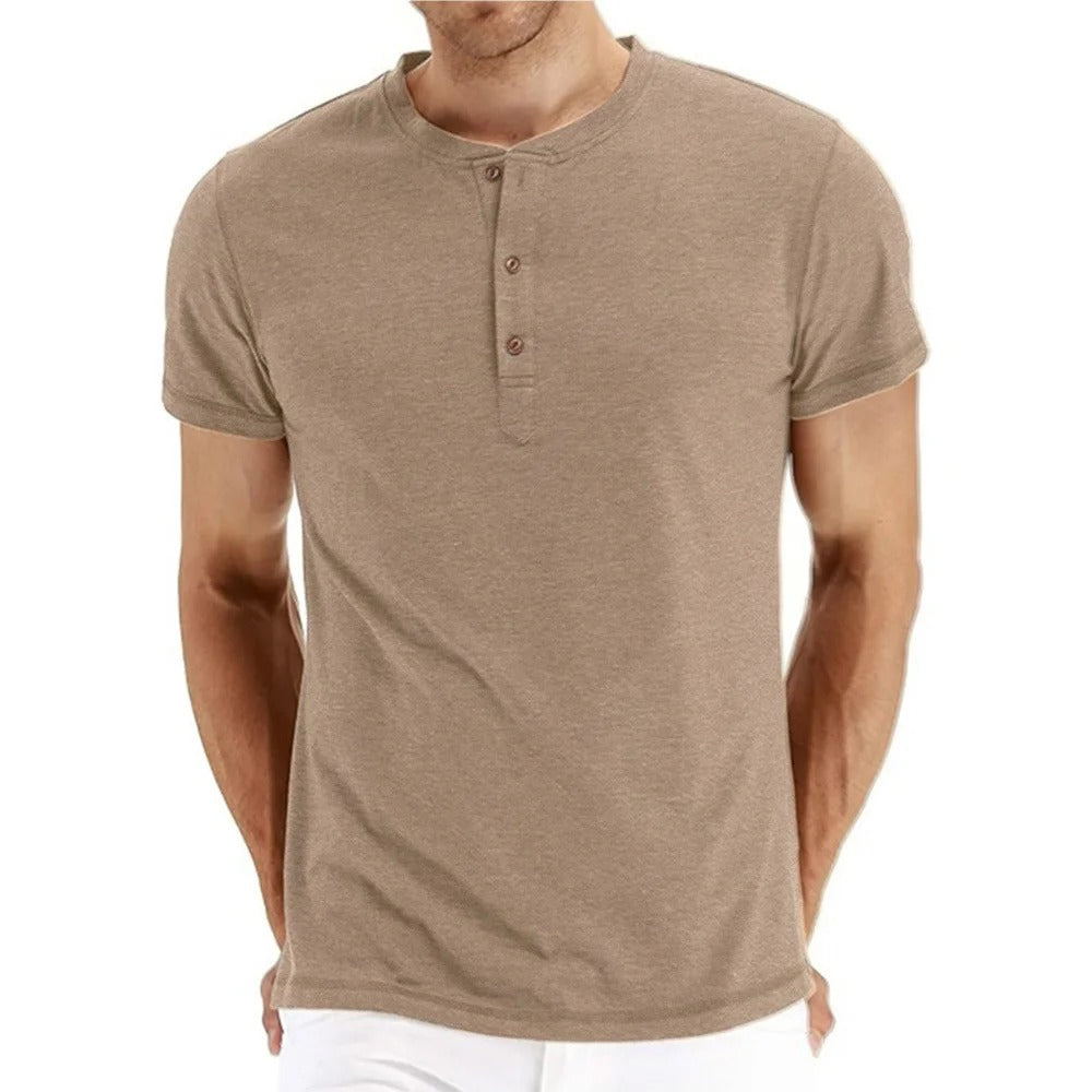 Classic Fit Cotton Henley Tee Shirt