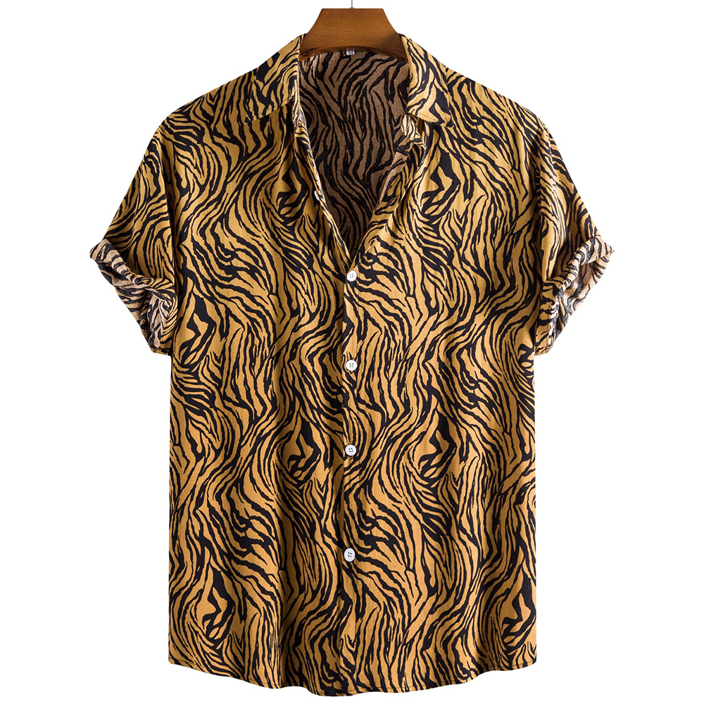 Tiger-print polo shirt: Zeus