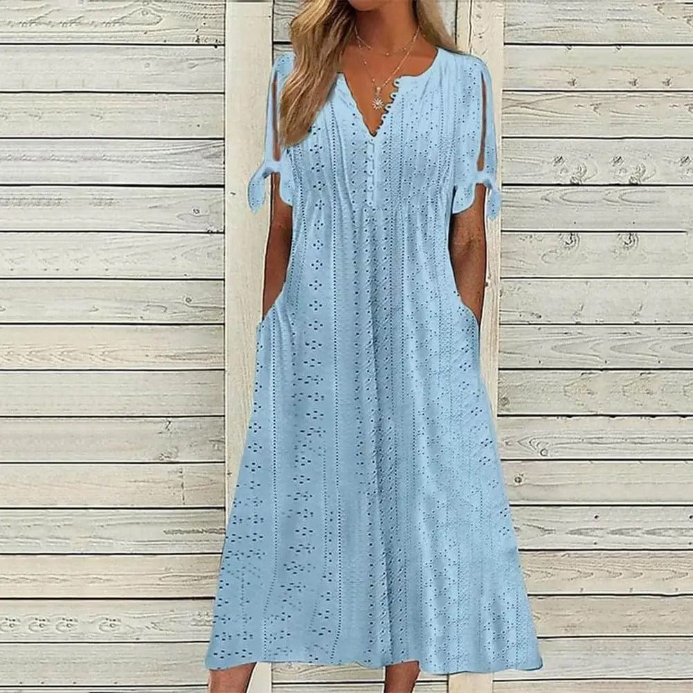 Comfy Womens Sundress with Short Sleeves - BritishElegance