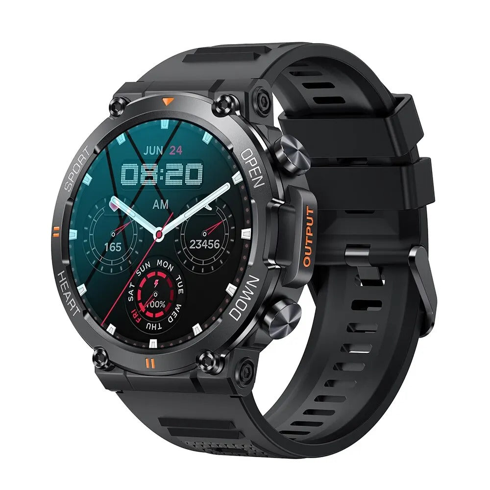 Rugged Outdoor Tactical Smartwatch with Long Battery Life - BritishElegance