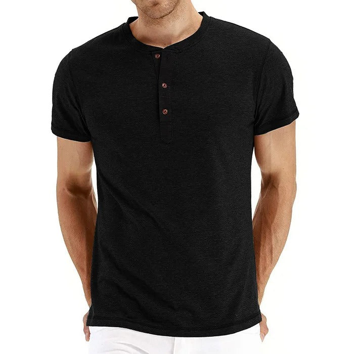 Classic Fit Cotton Henley Tee Shirt