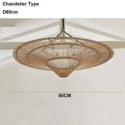 Natural Woven Rattan Ceiling Chandelier