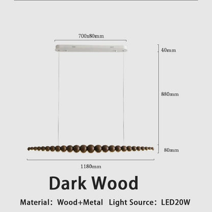 Rustic Wooden Bead Pendant Light