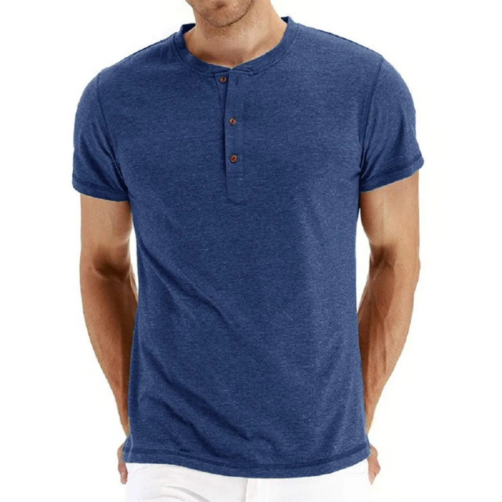 Classic Fit Cotton Henley Tee Shirt