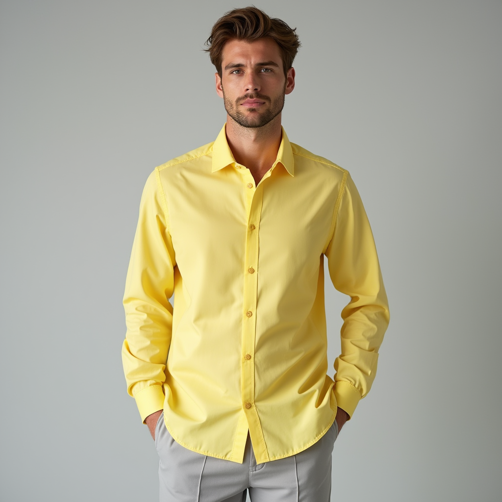Classic Fit Men's Long Sleeve Dress Shirt - BritishElegance