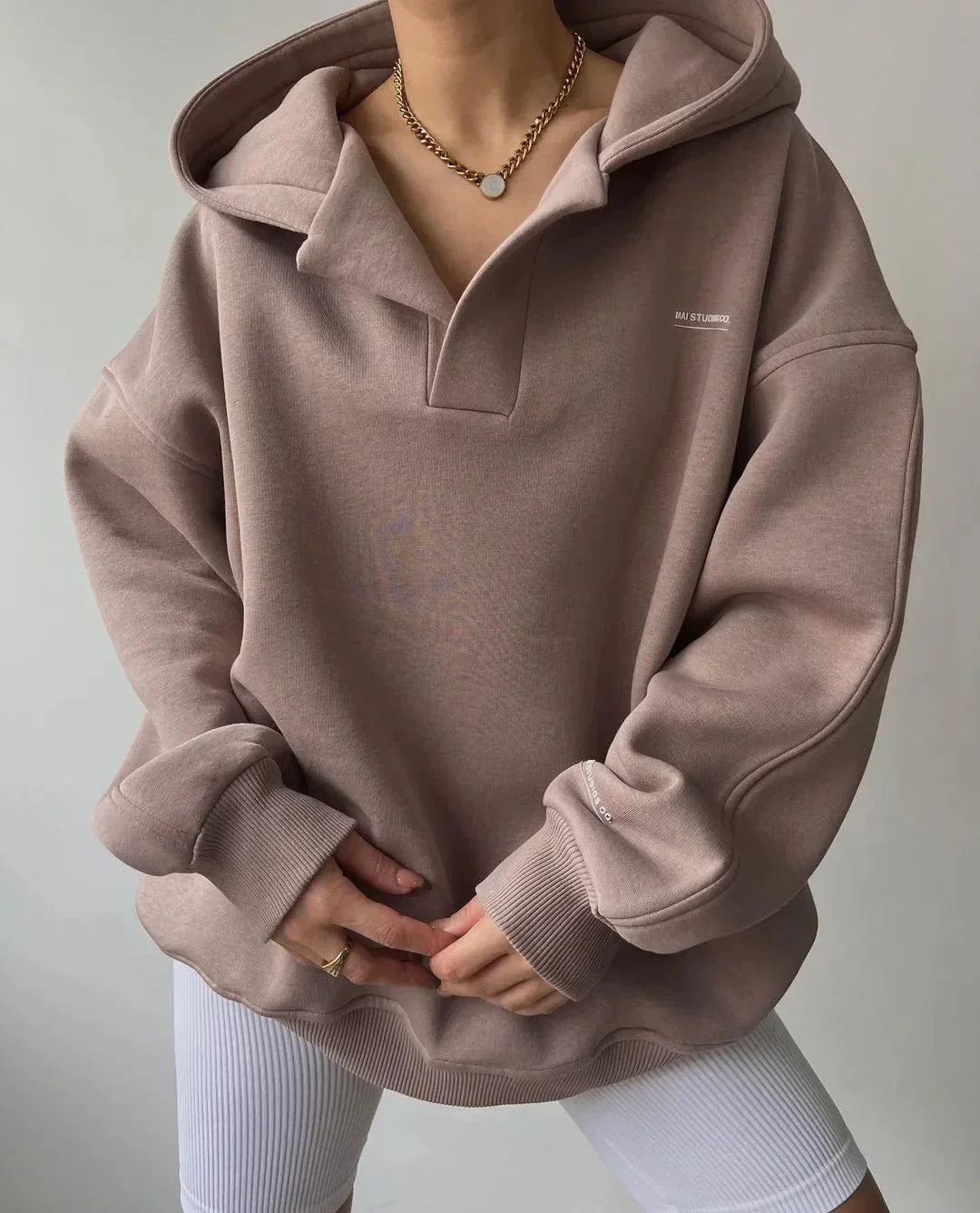Women's Cozy Loose Fit Hooded Sweatshirt